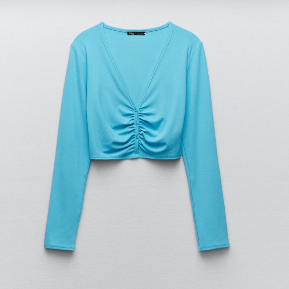 ZARA ruched cropped top size medium